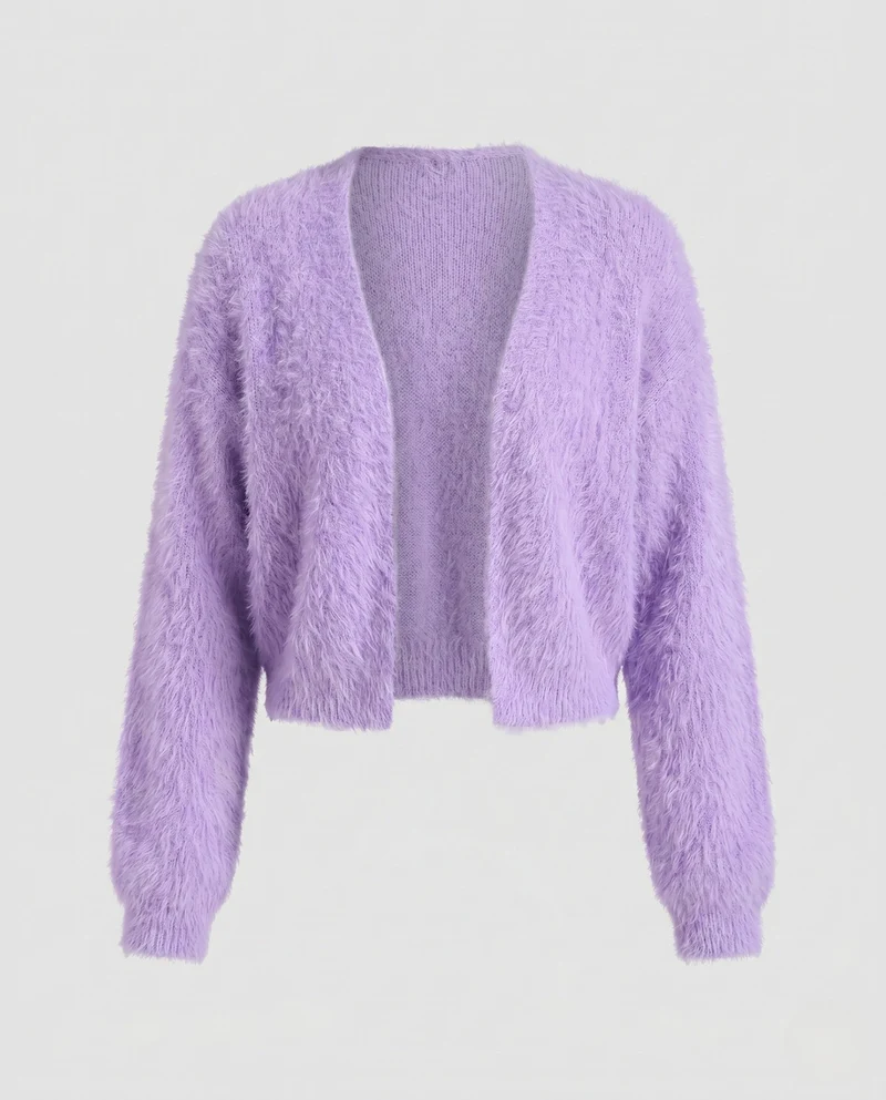 Damen Kuschelige Strickjacke mit weichem Fellbesatz - Arvani