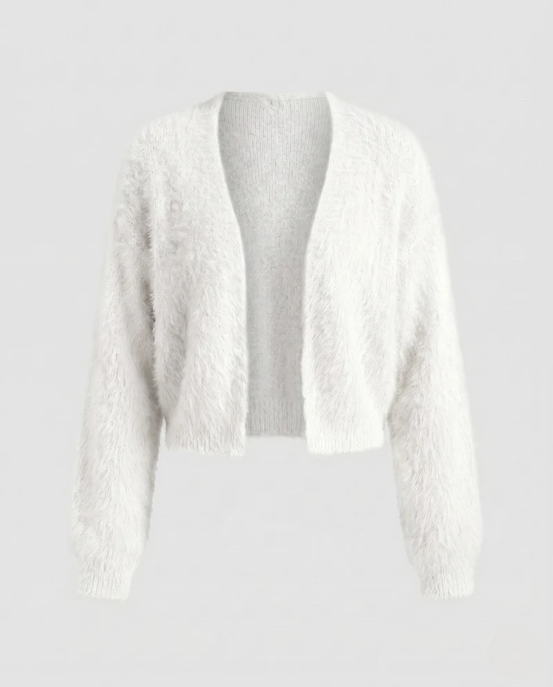 Damen Kuschelige Strickjacke mit weichem Fellbesatz - Arvani