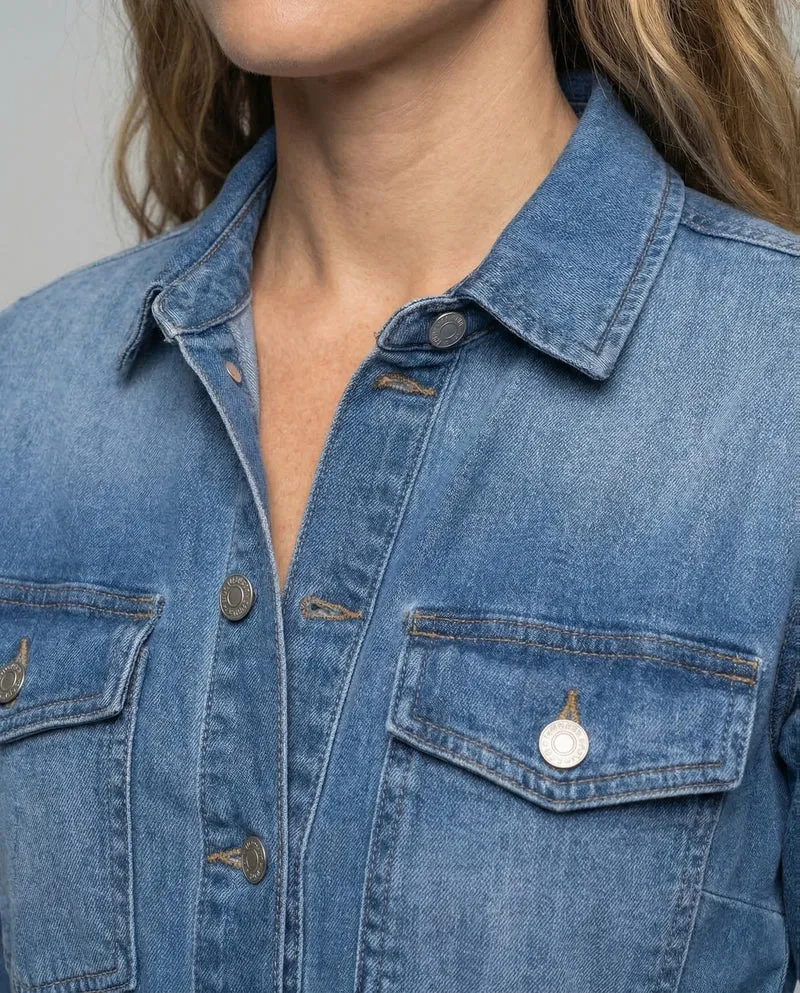 Damen Jeans Overall Tailliert Elastikbund
