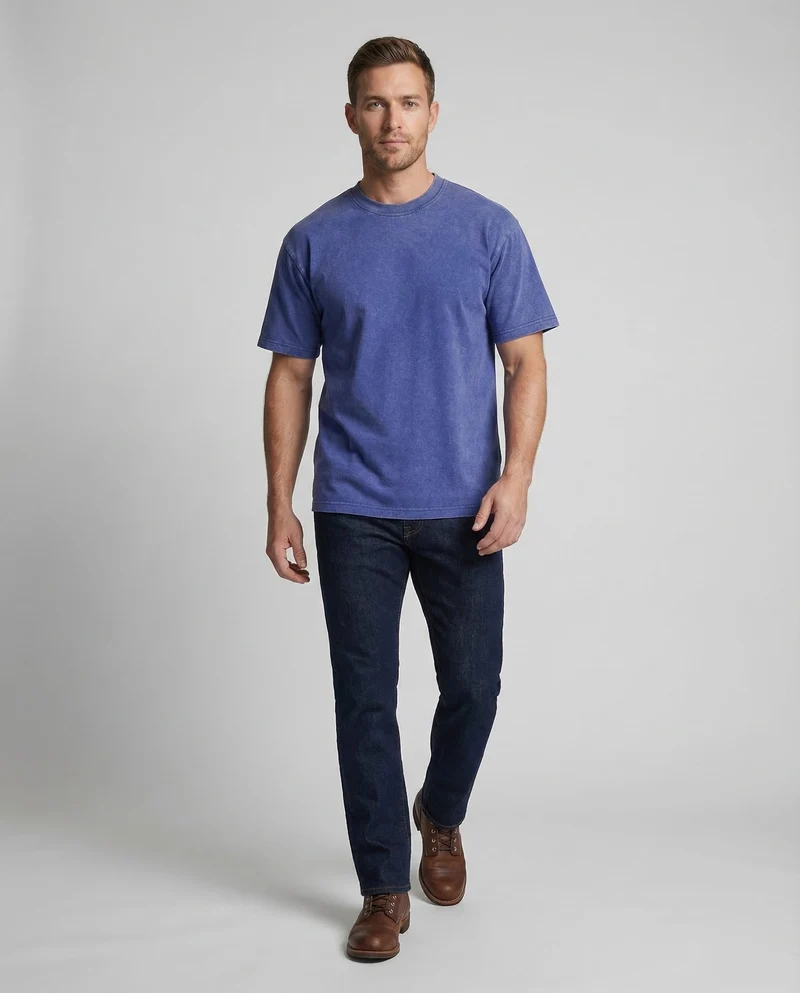 Unisex T-Shirt Used-Waschung Rundhals - Vittorelli
