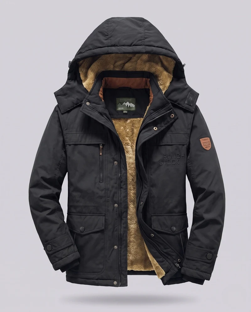 Herren Arctic-Comfort Parka mit voll gefüttertem Kunstfell und multifunktionalen Taschen Nord Taschen