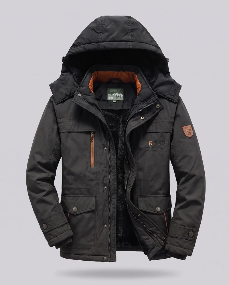 Herren Arctic-Comfort Parka mit voll gefüttertem Kunstfell und multifunktionalen Taschen Nord Taschen
