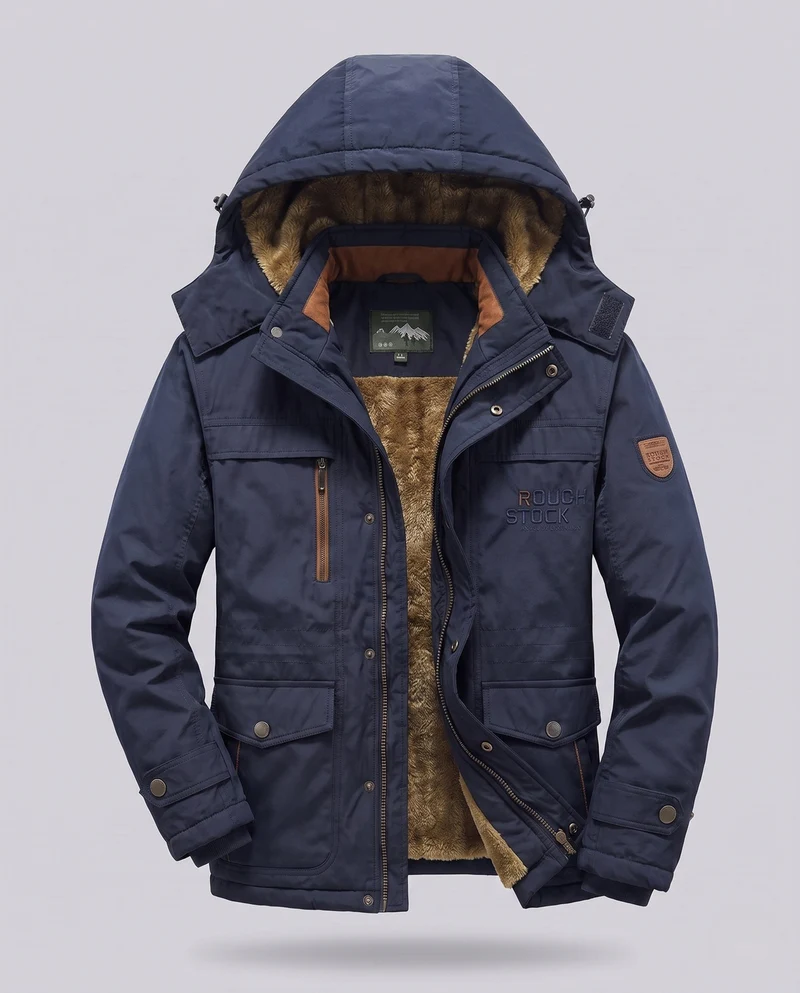 Herren Arctic-Comfort Parka mit voll gefüttertem Kunstfell und multifunktionalen Taschen Nord Taschen