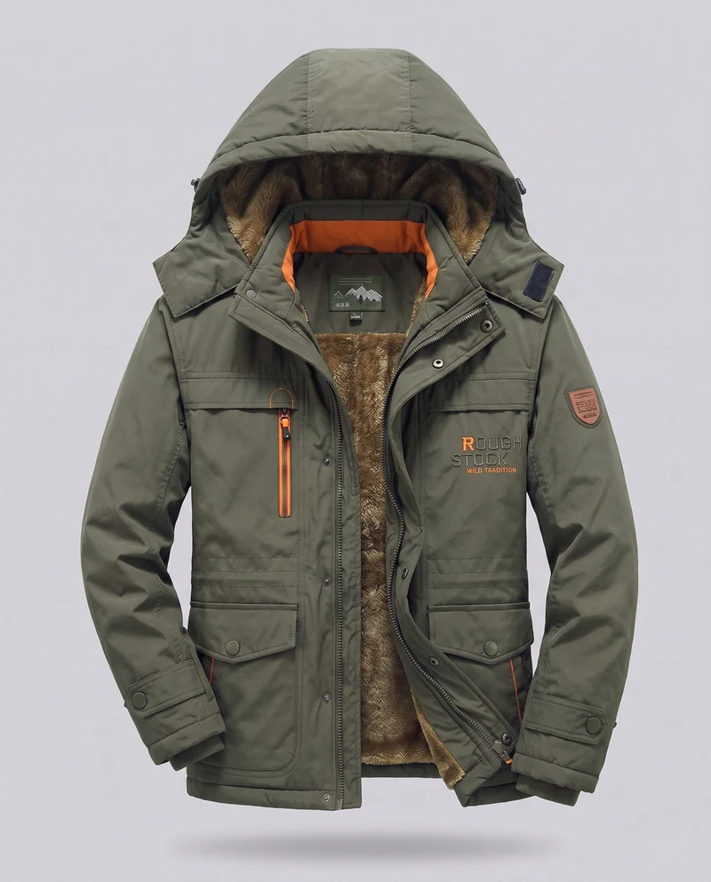 Herren Arctic-Comfort Parka mit voll gefüttertem Kunstfell und multifunktionalen Taschen Nord Taschen
