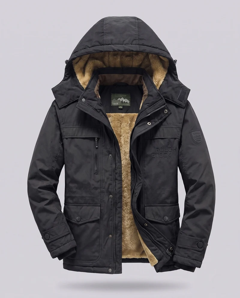 Herren Arctic-Comfort Parka mit voll gefüttertem Kunstfell und multifunktionalen Taschen Nord Taschen
