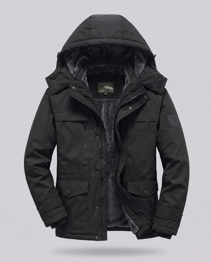 Herren Arctic-Comfort Parka mit voll gefüttertem Kunstfell und multifunktionalen Taschen Nord Taschen
