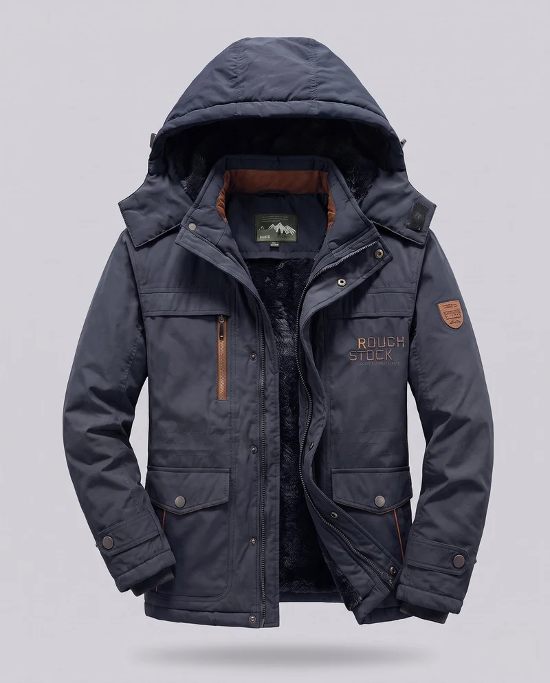 Herren Arctic-Comfort Parka mit voll gefüttertem Kunstfell und multifunktionalen Taschen Nord Taschen