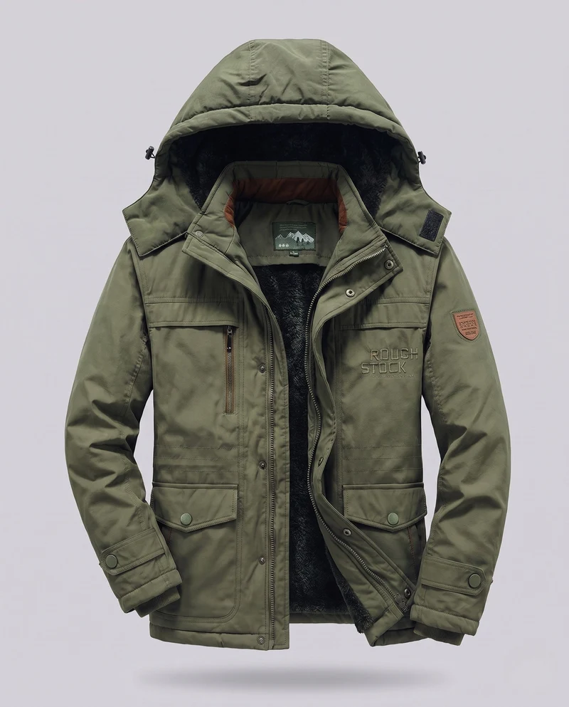 Herren Arctic-Comfort Parka mit voll gefüttertem Kunstfell und multifunktionalen Taschen Nord Taschen