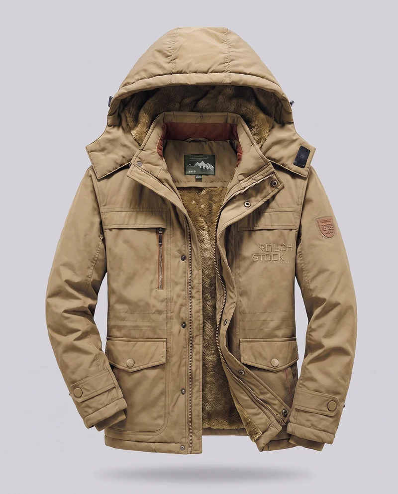 Herren Arctic-Comfort Parka mit voll gefüttertem Kunstfell und multifunktionalen Taschen Nord Taschen