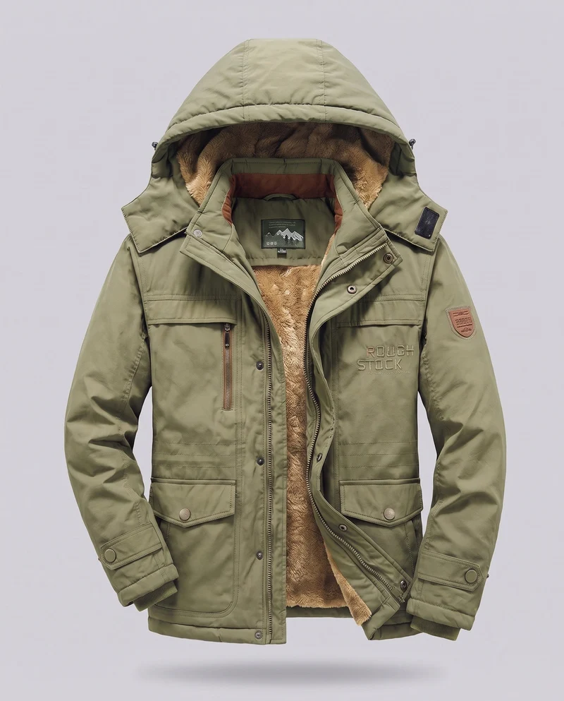 Herren Arctic-Comfort Parka mit voll gefüttertem Kunstfell und multifunktionalen Taschen Nord Taschen