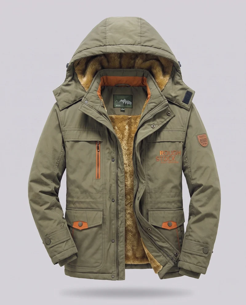 Herren Arctic-Comfort Parka mit voll gefüttertem Kunstfell und multifunktionalen Taschen Nord Taschen