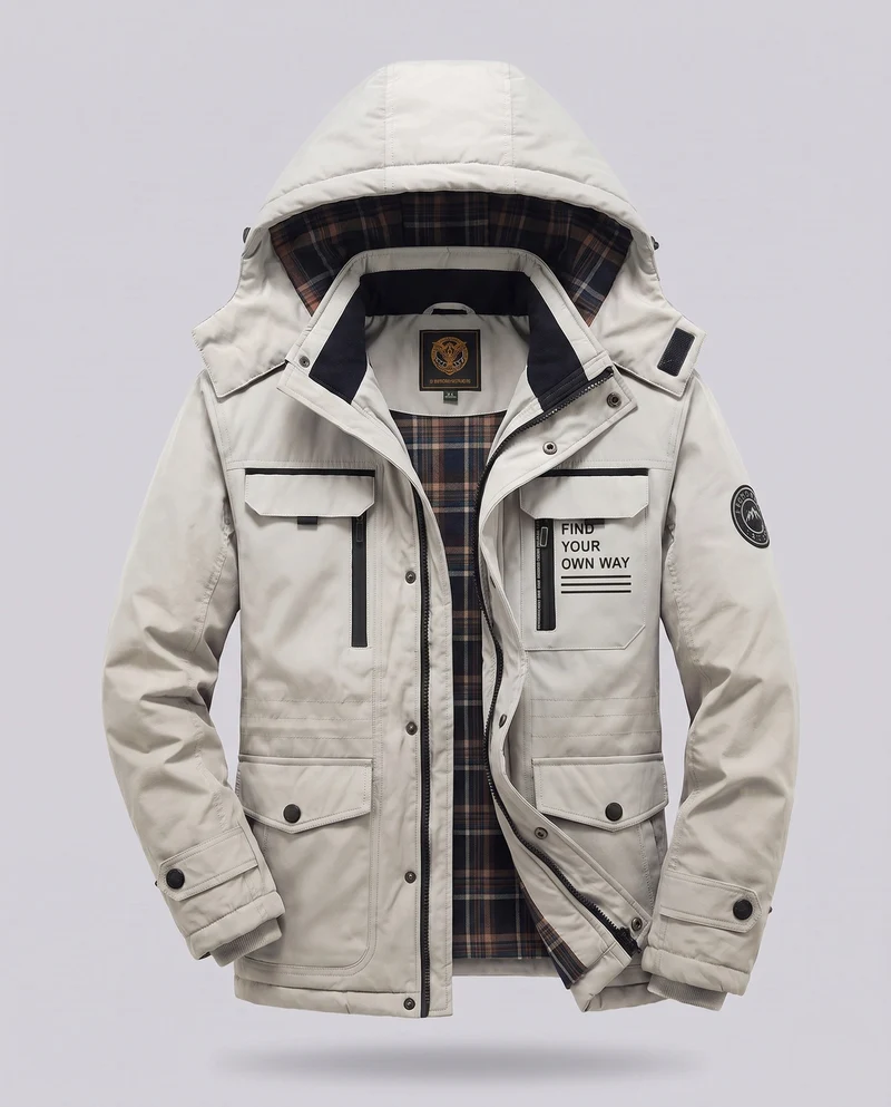 Herren Arctic-Comfort Parka mit voll gefüttertem Kunstfell und multifunktionalen Taschen Nord Taschen