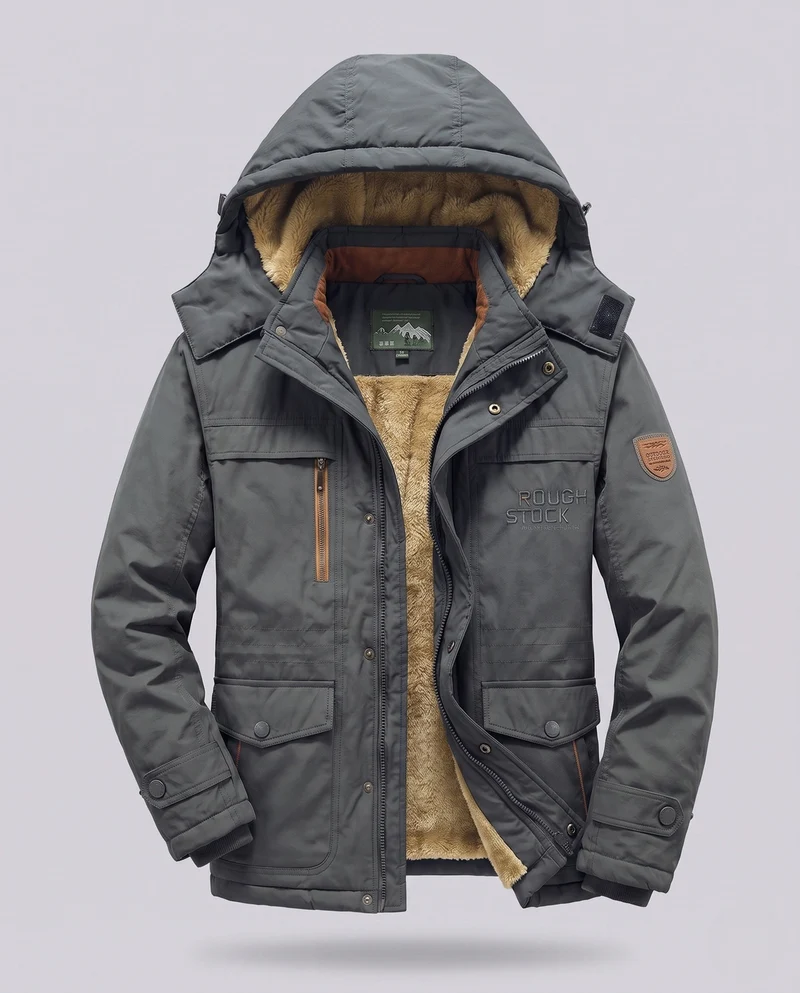 Herren Arctic-Comfort Parka mit voll gefüttertem Kunstfell und multifunktionalen Taschen Nord Taschen
