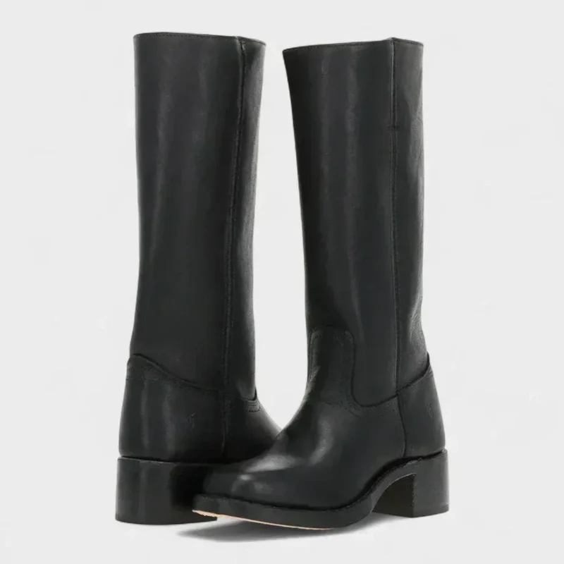 Klassische Damenstiefel Mit Blockabsatz Für Damen - Arvani