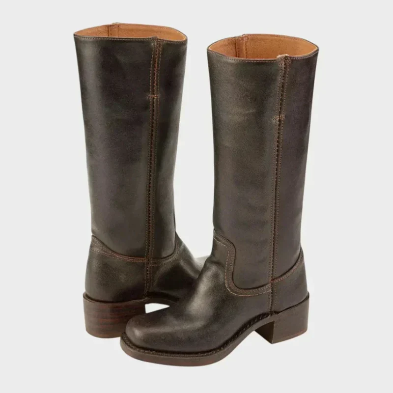 Klassische Damenstiefel Mit Blockabsatz Für Damen - Arvani
