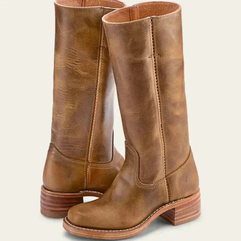 Klassische Damenstiefel Mit Blockabsatz Für Damen - Arvani
