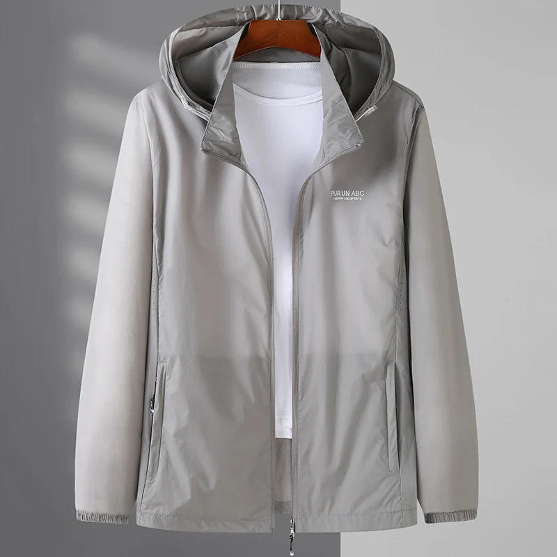 Herren Leichte wasserabweisende Kapuzen-Outdoorjacke mit durchgehendem Reißverschluss und atmungsaktivem Innenfutter Nord Taschen