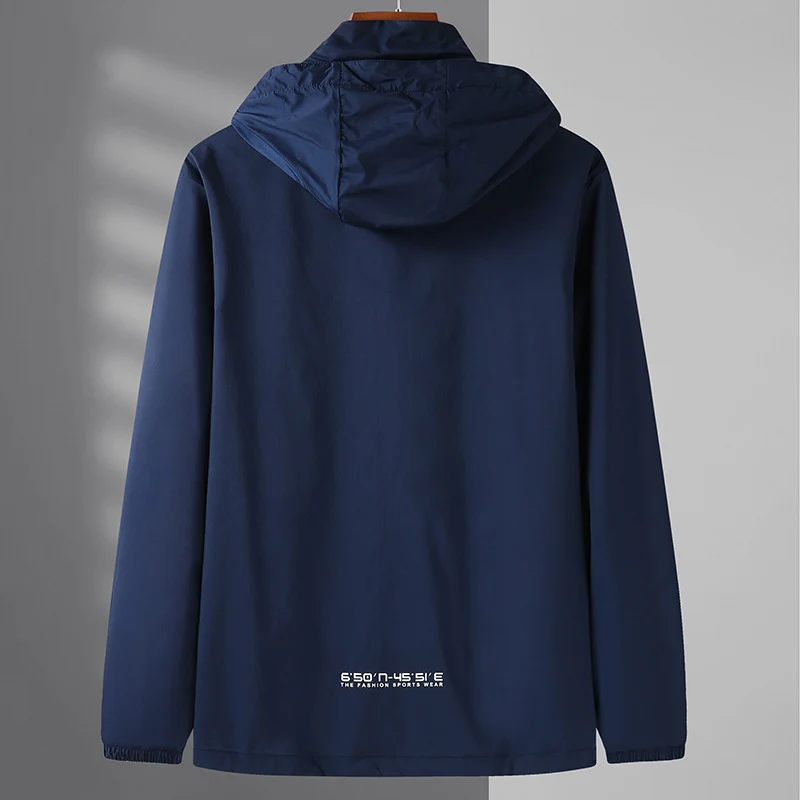Herren Leichte wasserabweisende Kapuzen-Outdoorjacke mit durchgehendem Reißverschluss und atmungsaktivem Innenfutter Nord Taschen
