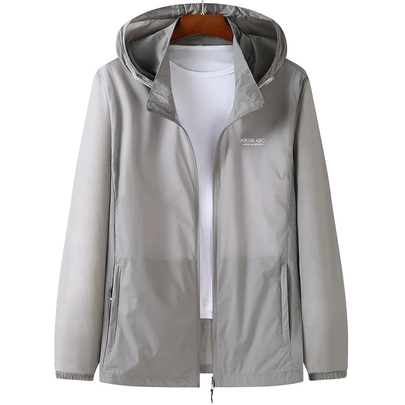 Herren Leichte wasserabweisende Kapuzen-Outdoorjacke mit durchgehendem Reißverschluss und atmungsaktivem Innenfutter Nord Taschen