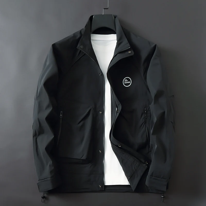 Herren Leichte technische Softshell-Übergangsjacke mit Stehkragen und verdeckter Reißverschlussleiste Nord Taschen