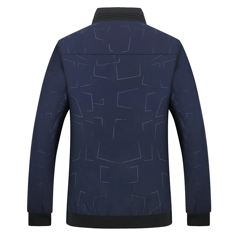 Herren Leichte Bomberjacke mit geometrischem Print, wasserabweisender Oberfläche und Rippbündchen Nord Taschen