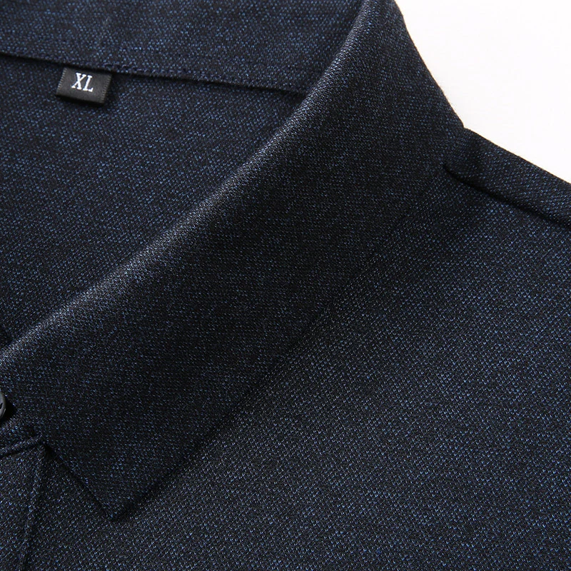 Herren Langarm-Poloshirt mit Kragen, Knopfleiste und feiner Struktur Nord Taschen