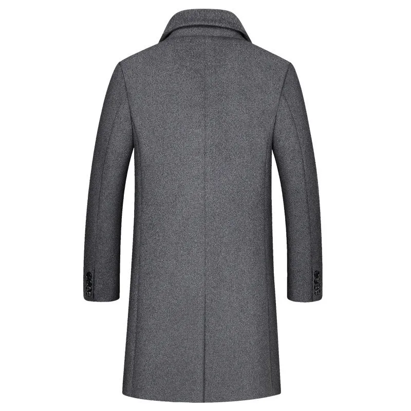 Herren Klassischer Wollmix-Mantel mit gesteppter Thermofütterung und schlanker Silhouette Nord Taschen