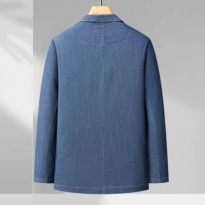 Herren Jeansblazer im Casual‑eleganten Stil mit Reverskragen und aufgesetzten Taschen Nord Taschen
