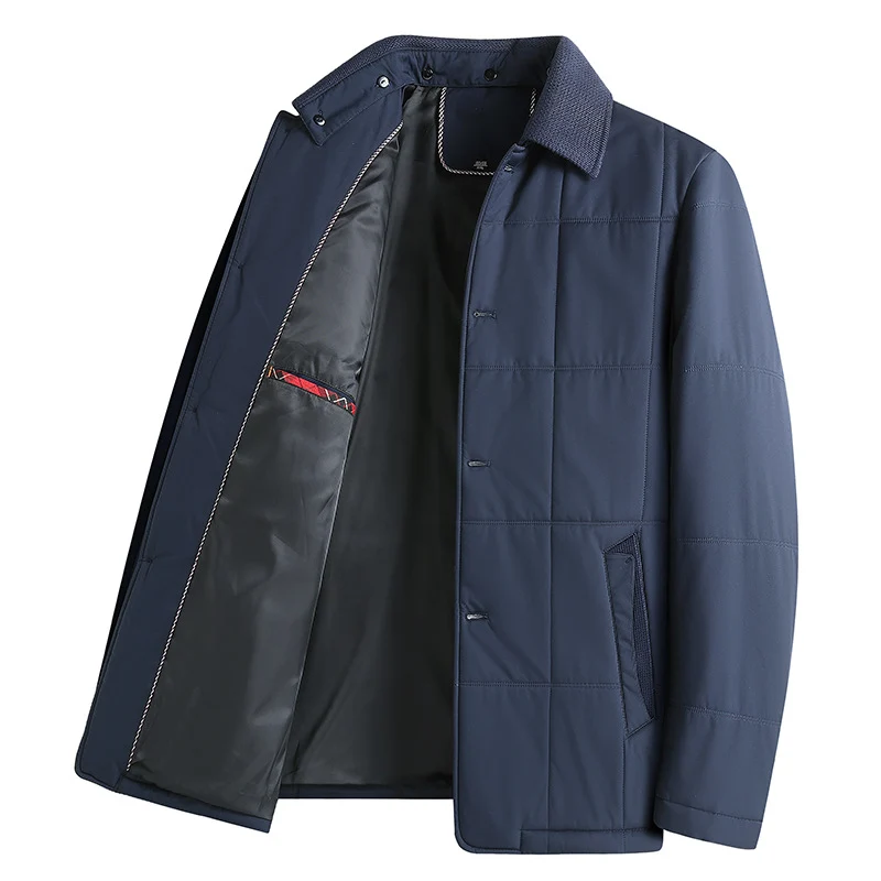 Herren Gepolsterte Übergangs-Thermohemdjacke mit Strickkragen und Eingrifftaschen Nord Taschen