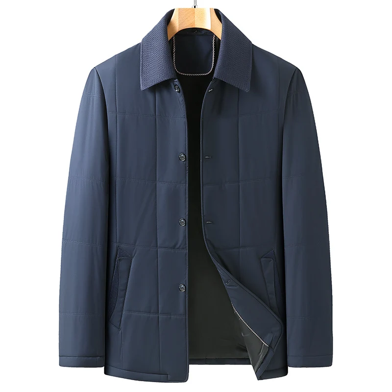 Herren Gepolsterte Übergangs-Thermohemdjacke mit Strickkragen und Eingrifftaschen Nord Taschen