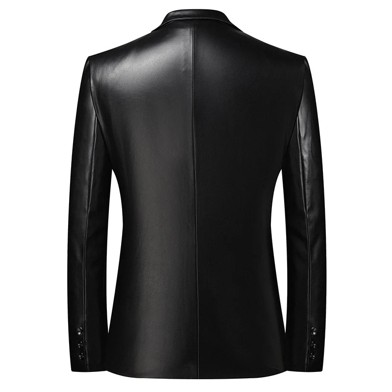 Herren Elegantes Zweiknopf-Lederblazer im Sakko-Stil mit schmaler Passform Nord Taschen
