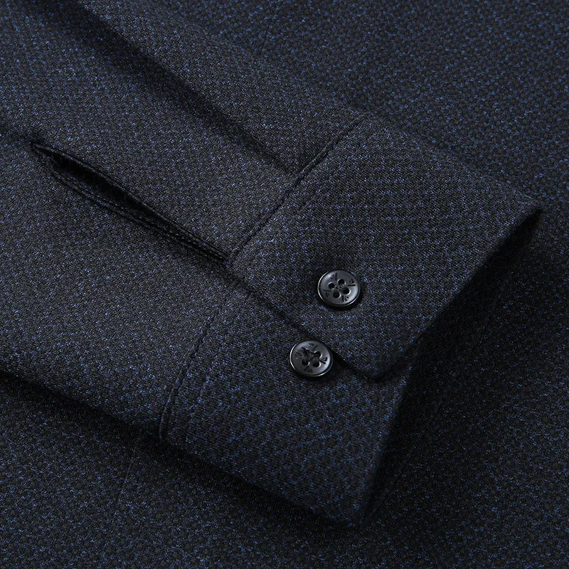 Herren Elegantes Langarm-Hemd mit feiner Struktur und klassischer Knopfleiste Nord Taschen