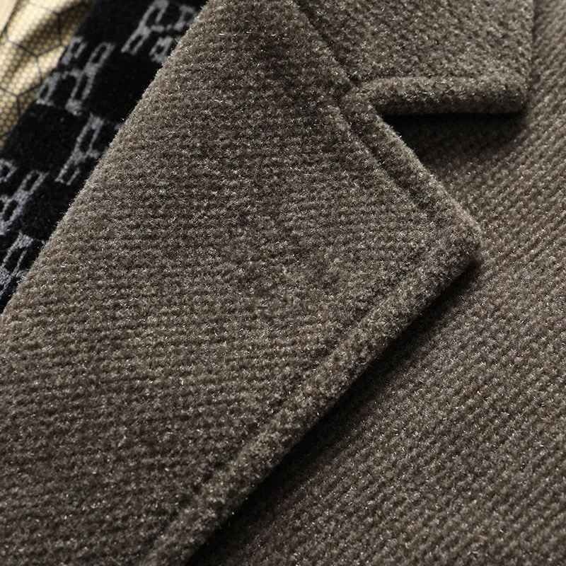 Herren Eleganter Wollmix-Übermantel mit herausnehmbarer gesteppter Innenjacke Nord Taschen