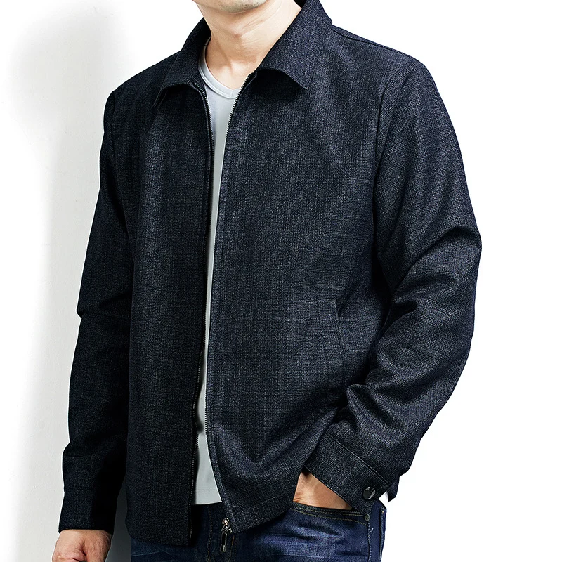 Herren Elegante Übergangsjacke im Blouson-Stil aus strukturierter Wollmischung mit verdecktem Reißverschluss Nord Taschen