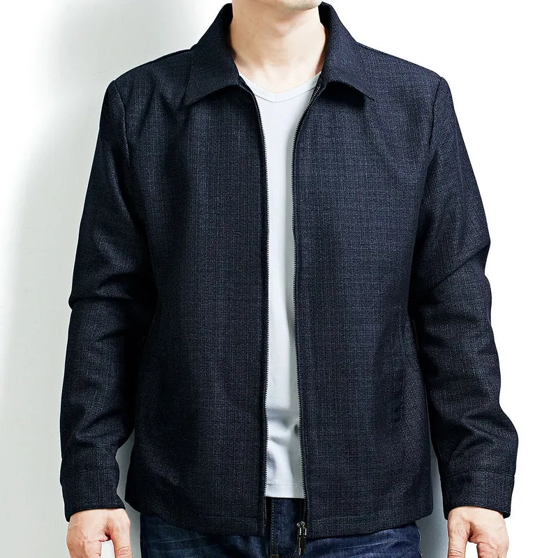 Herren Elegante Übergangsjacke im Blouson-Stil aus strukturierter Wollmischung mit verdecktem Reißverschluss Nord Taschen