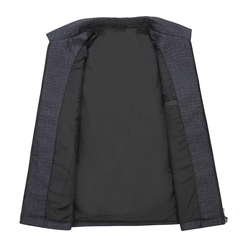 Herren Elegante Übergangsjacke im Blouson-Stil aus strukturierter Wollmischung mit verdecktem Reißverschluss Nord Taschen