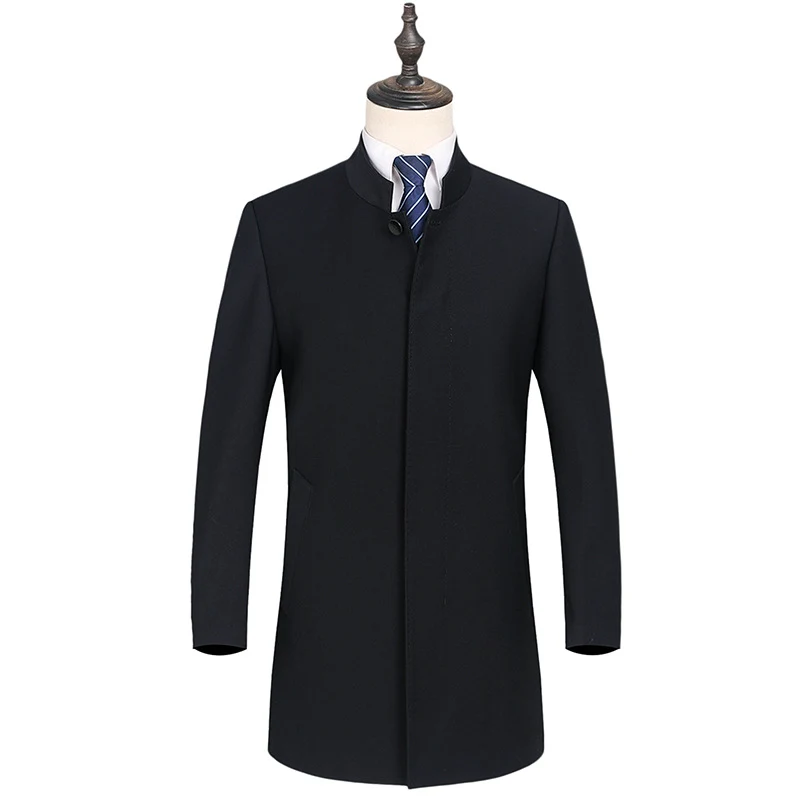 Herren Einreihiger Mantel mit Stehkragen und taillierter Silhouette Nord Taschen