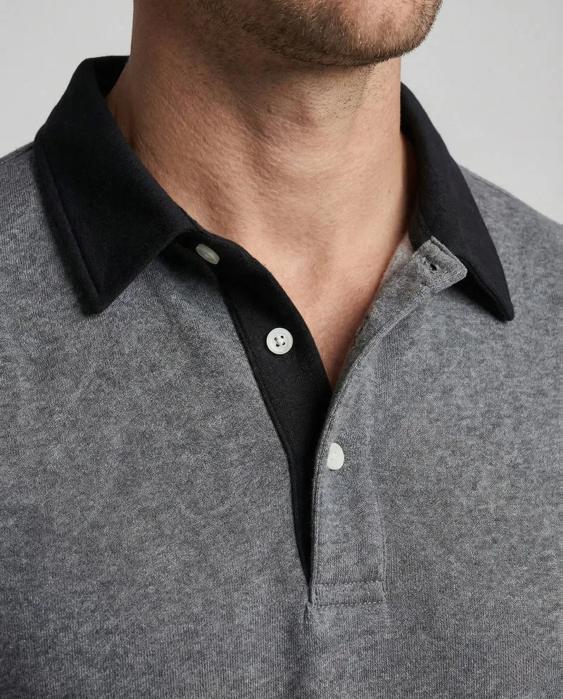 Herren Poloshirt Langarm Kontrastkragen