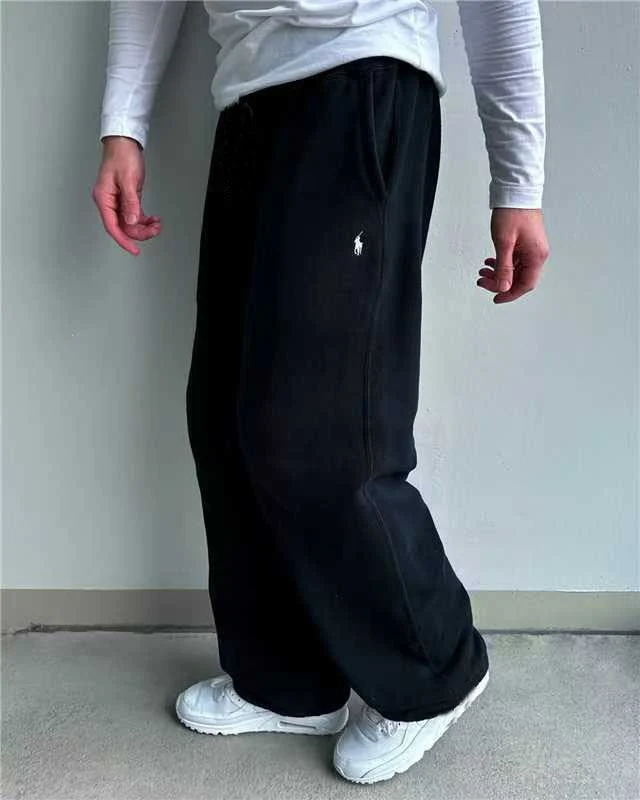 Herren Weite Baggy-Sweathose mit elastischem Bund und Sticklogo Nord Taschen