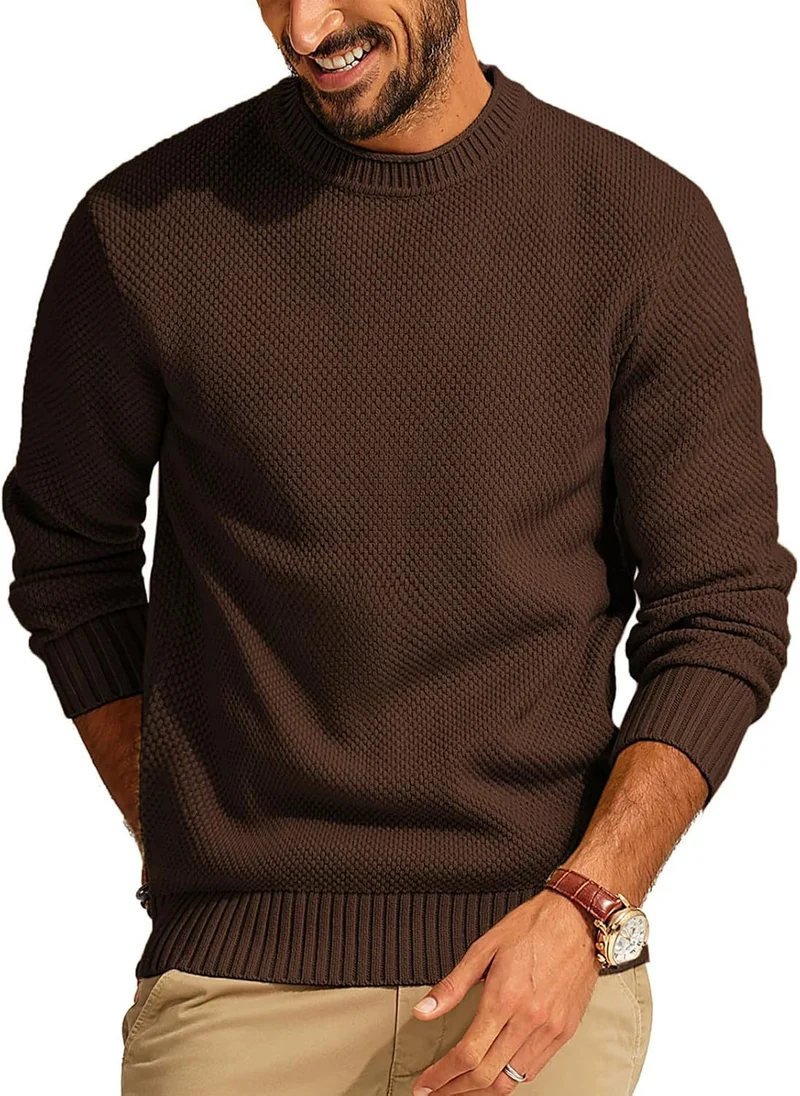 Herren Waffelstrick-Pullover mit Rundhalsausschnitt Nord Taschen