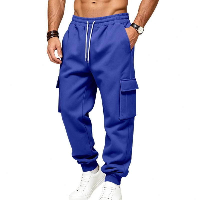 Herren Cargo-Jogginghose aus Sweat mit Kordelzug, elastischen Bündchen und großen Klappentaschen Nord Taschen