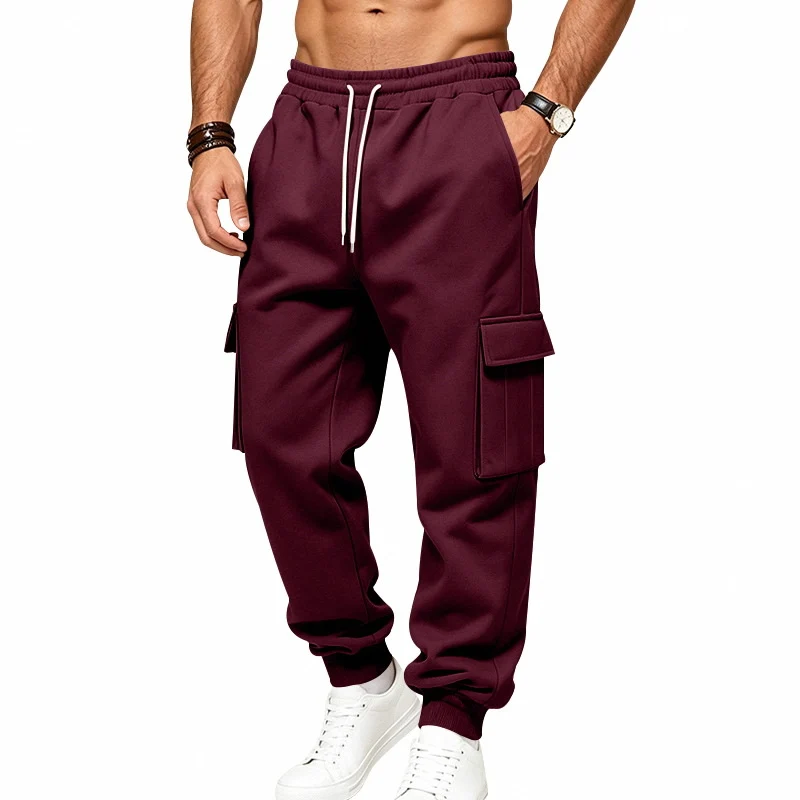 Herren Cargo-Jogginghose aus Sweat mit Kordelzug, elastischen Bündchen und großen Klappentaschen Nord Taschen