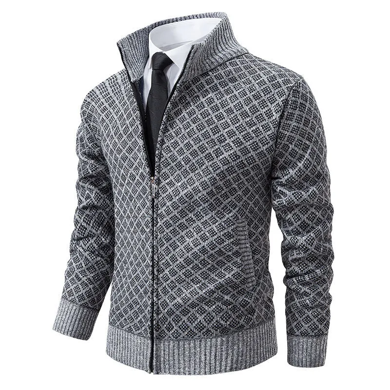 Herren stilvolle Strickjacke mit hochwertigem Zipper Nord Taschen