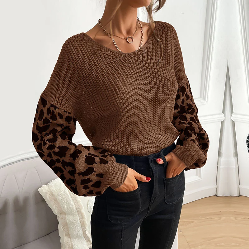 Damen Stylish Rippstrickpullover mit Karomuster Nord Taschen
