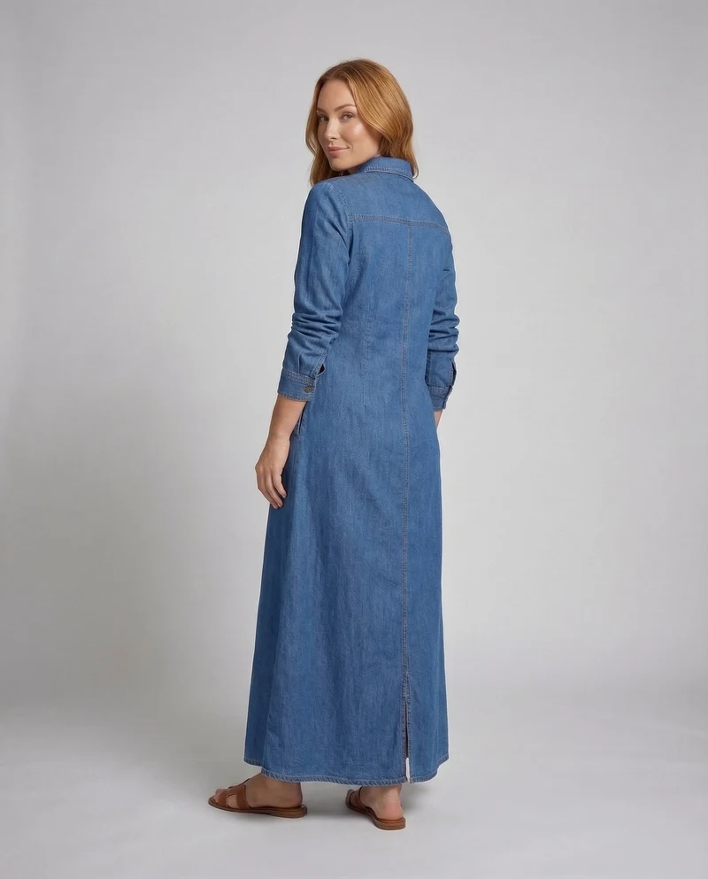 Damen Langarm Hemdblusenkleid - Vittorelli