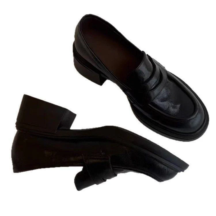 Damen Modische Penny-Loafer mit markanter Plateauprofilsohle und mittelhohem Blockabsatz Nord Taschen