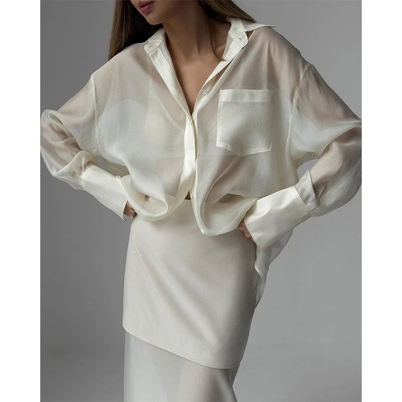 Damen lässige und luftige Hemdbluse
