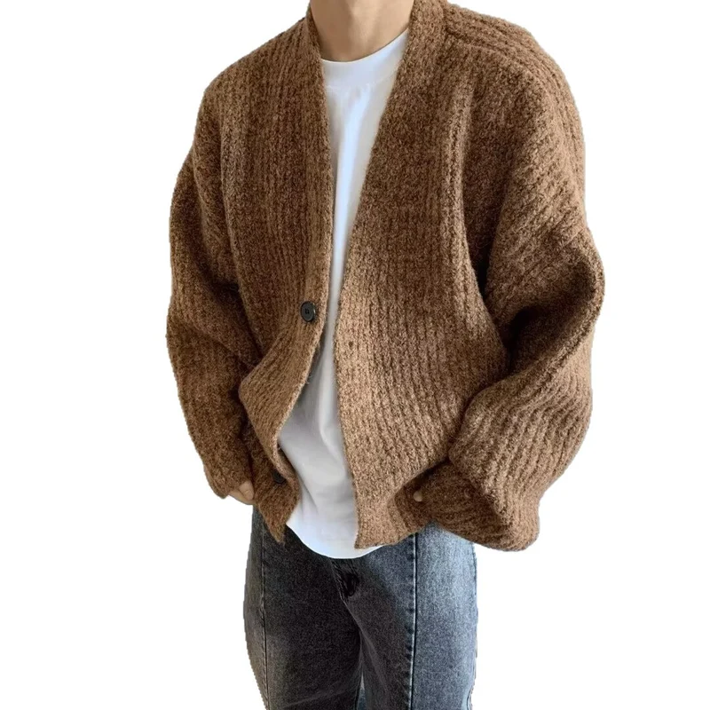 Herren Modische Oversized Strickjacke mit Knopfverschluss Nord Taschen
