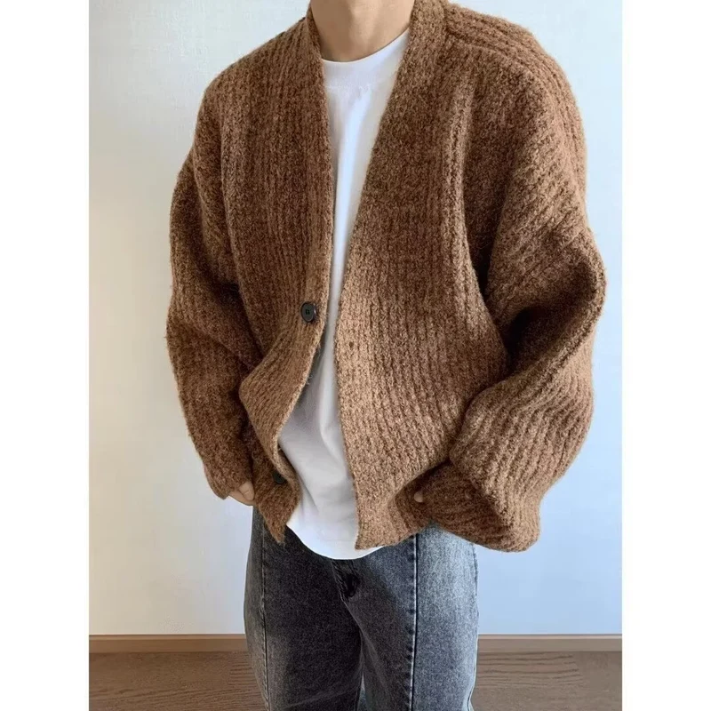 Herren Modische Oversized Strickjacke mit Knopfverschluss Nord Taschen