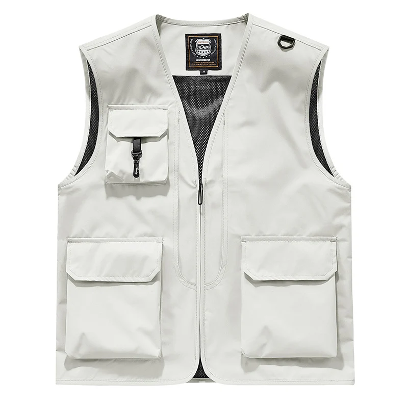 Herren Sichtbare Multifunktionale Utility-Weste mit Mesh‑Futter, Mehrfachtaschen und D‑Ring Nord Taschen